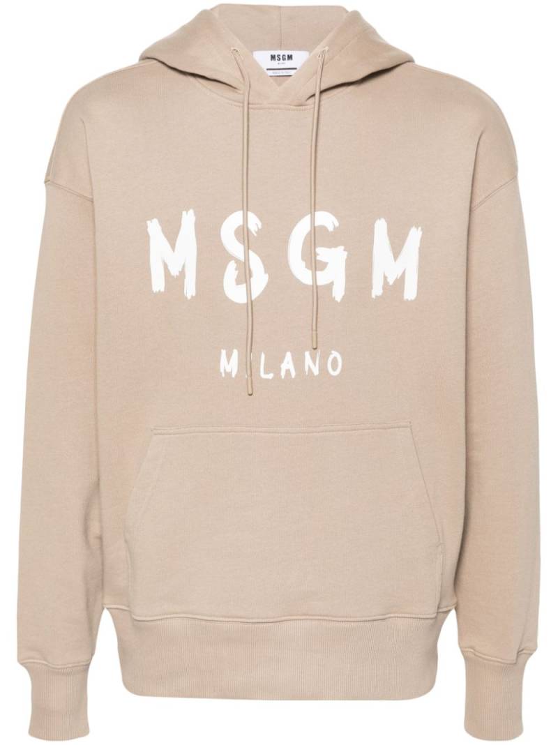 MSGM Hoodie mit Logo-Print - Nude von MSGM