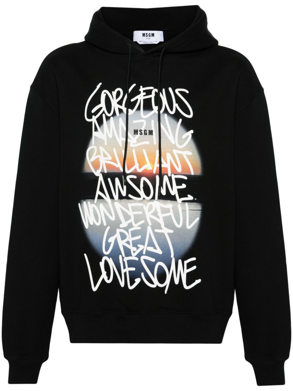 MSGM Hoodie mit grafischem Print - Schwarz von MSGM