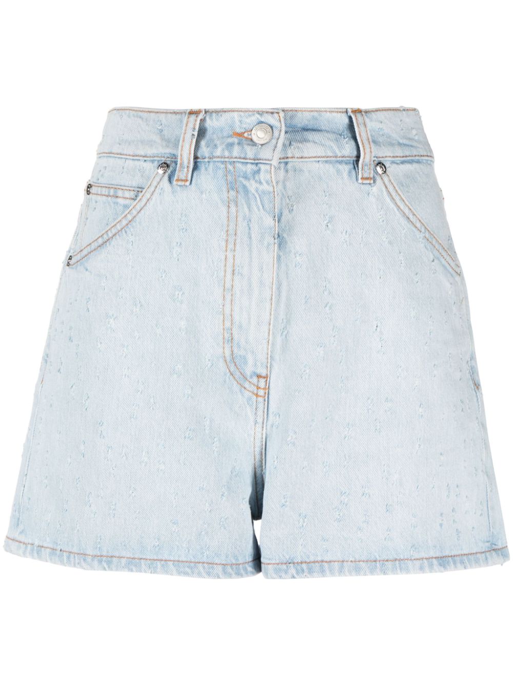 MSGM Jeans-Shorts mit Distressed-Detail - Blau von MSGM