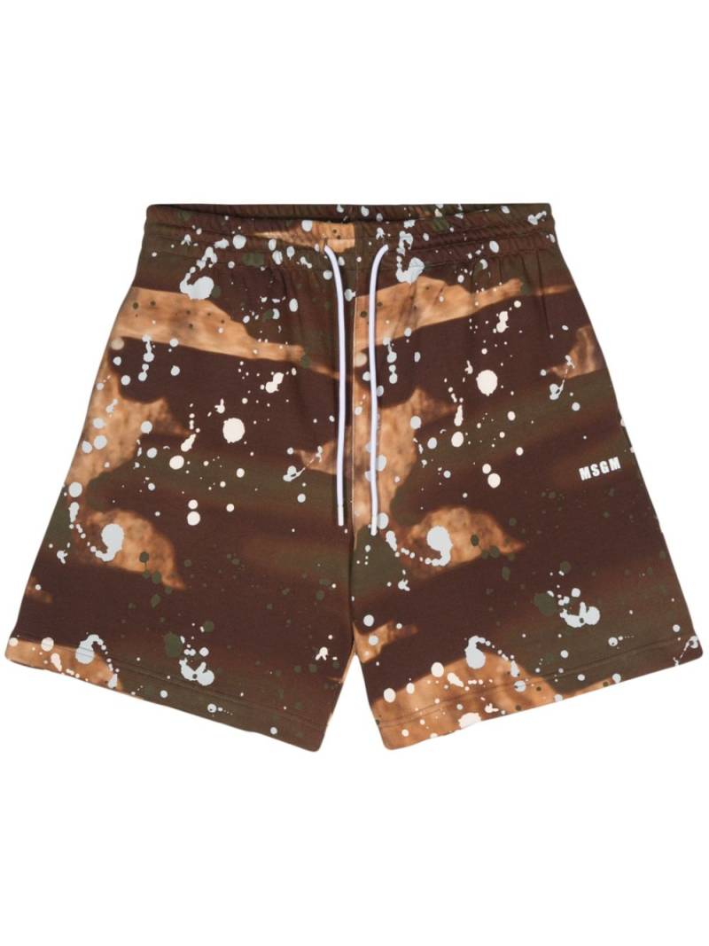 MSGM Joggingshorts mit Camouflage-Print - Braun von MSGM