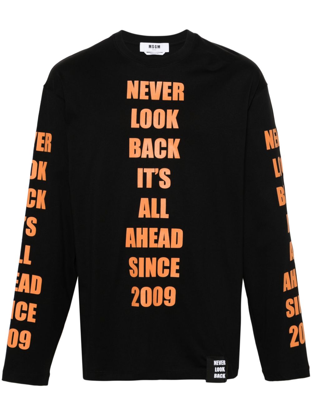 MSGM Langarmshirt mit Slogan-Print - Schwarz von MSGM