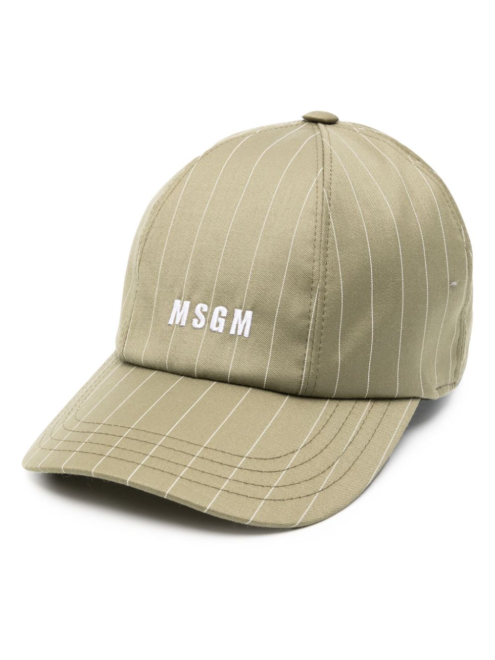 MSGM Nadelstreifen-Baseballkappe mit Logo-Stickerei - Grün von MSGM