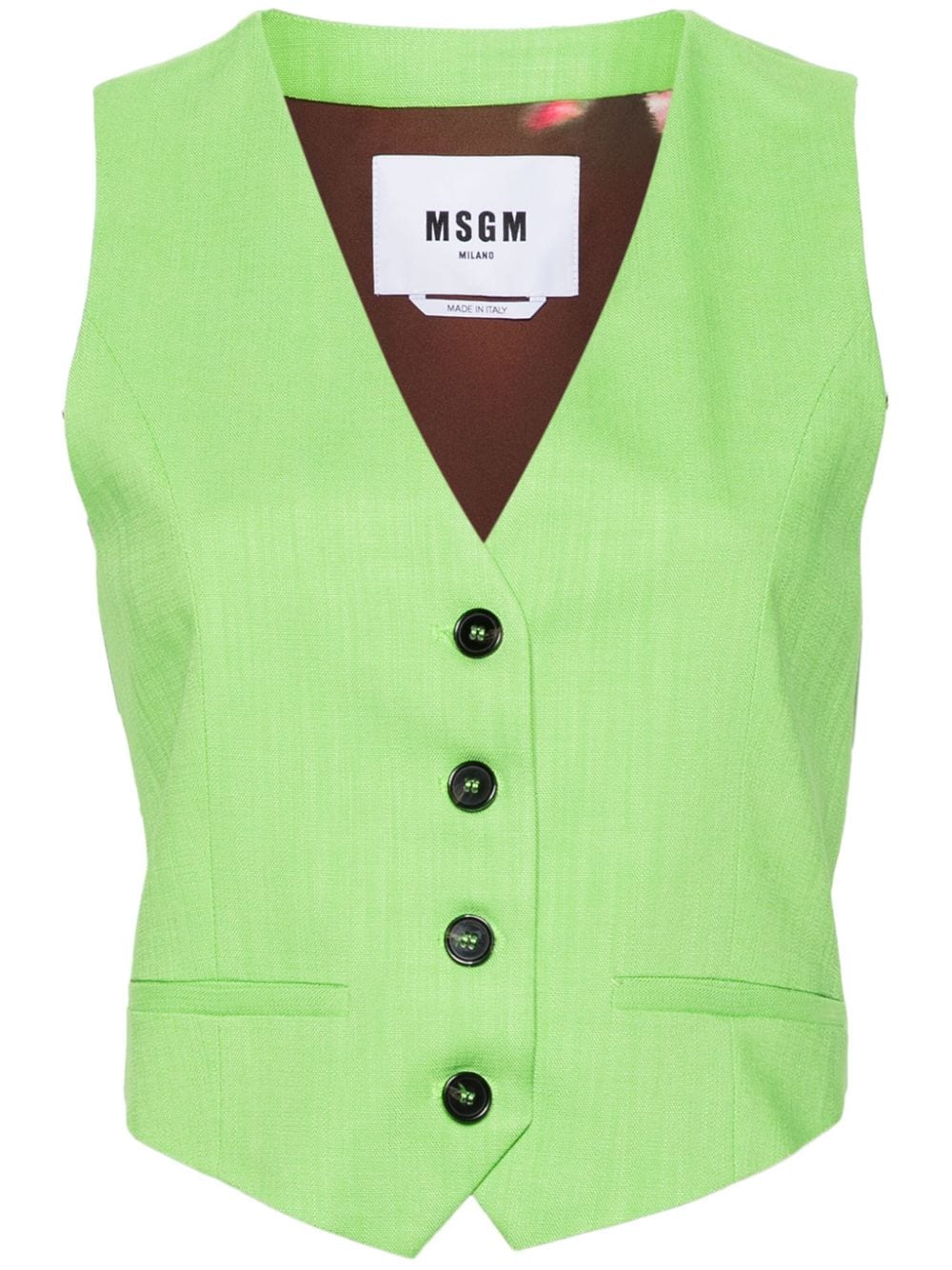 MSGM Strukturierte Cropped-Weste - Grün von MSGM