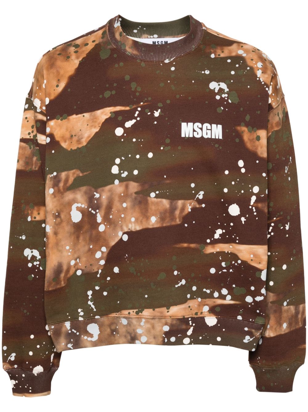 MSGM Sweatshirt mit Farbklecksen - Braun von MSGM