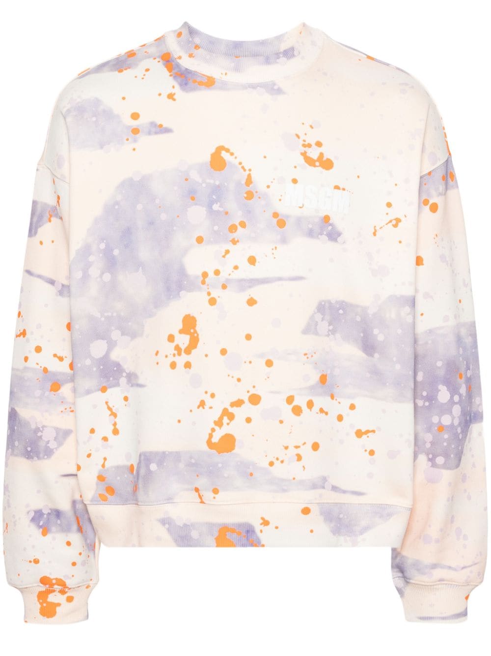 MSGM Sweatshirt mit Farbklecksen - Nude von MSGM