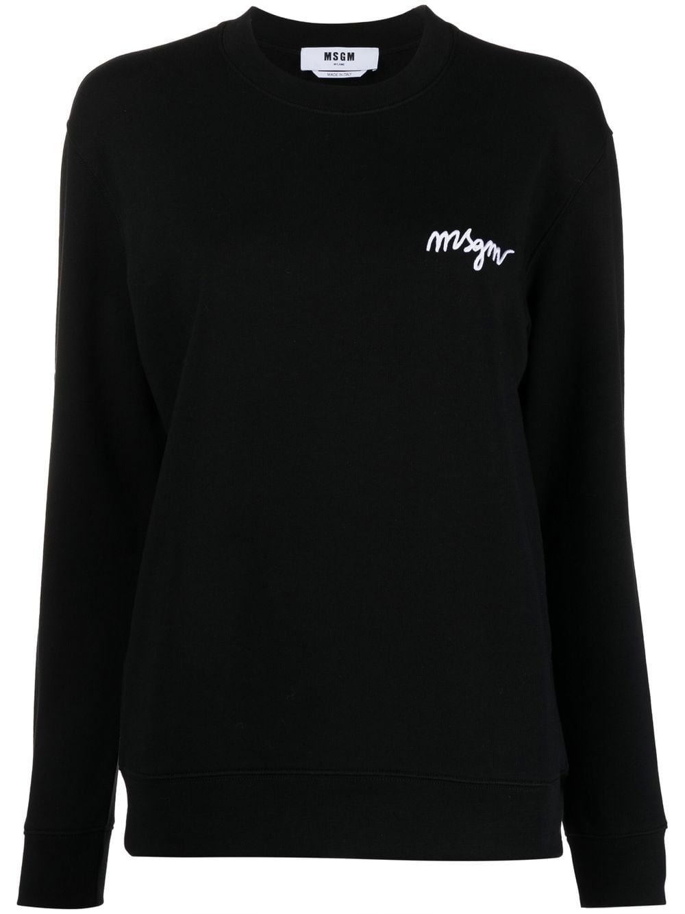 MSGM Sweatshirt mit Logo-Stickerei - Schwarz von MSGM