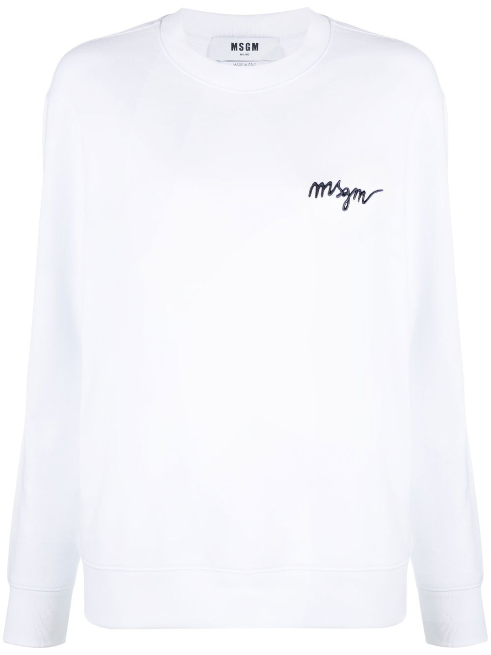 MSGM Sweatshirt mit Logo-Stickerei - Weiß von MSGM