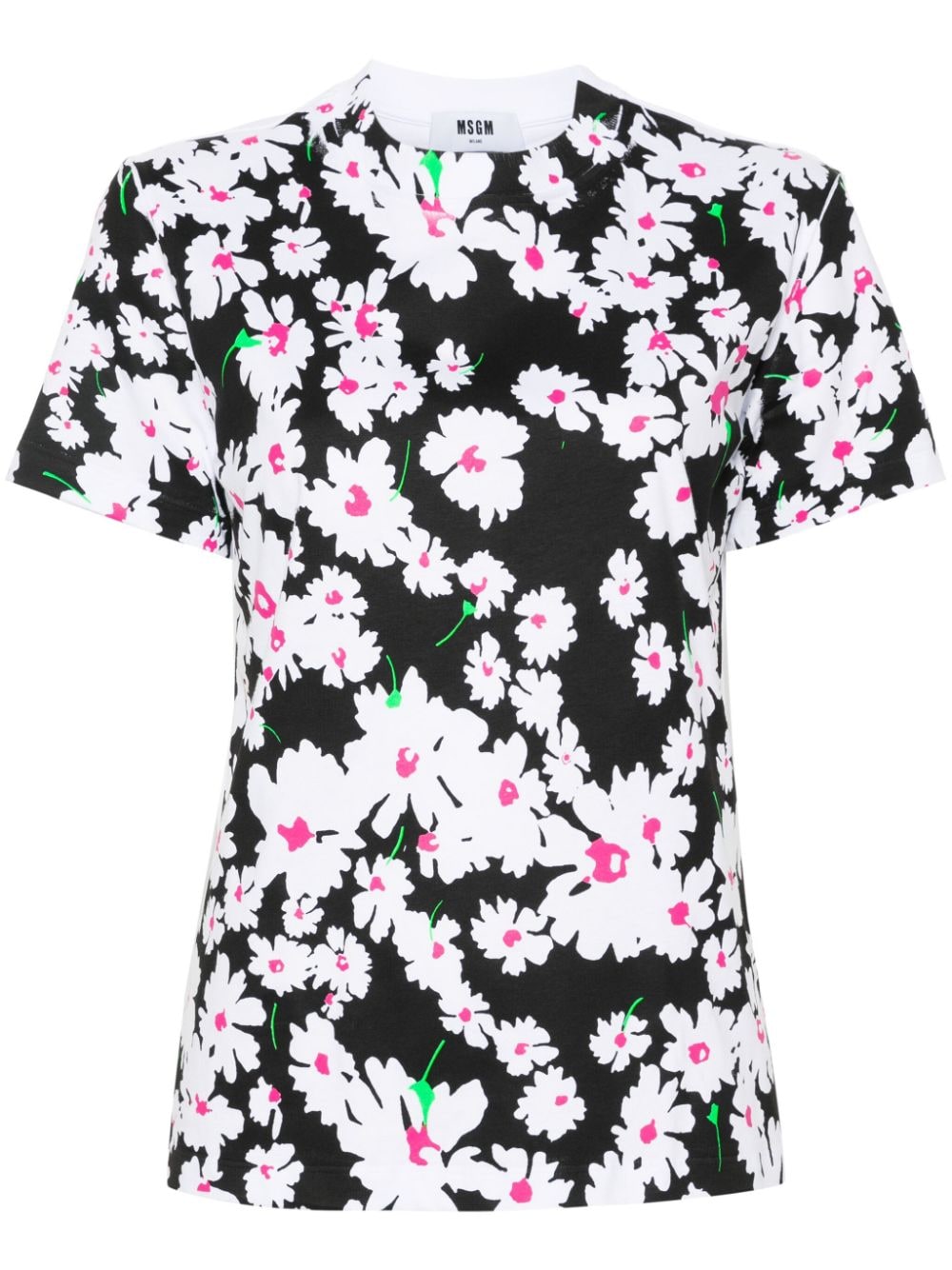 MSGM T-Shirt mit Blumen-Print - Weiß von MSGM