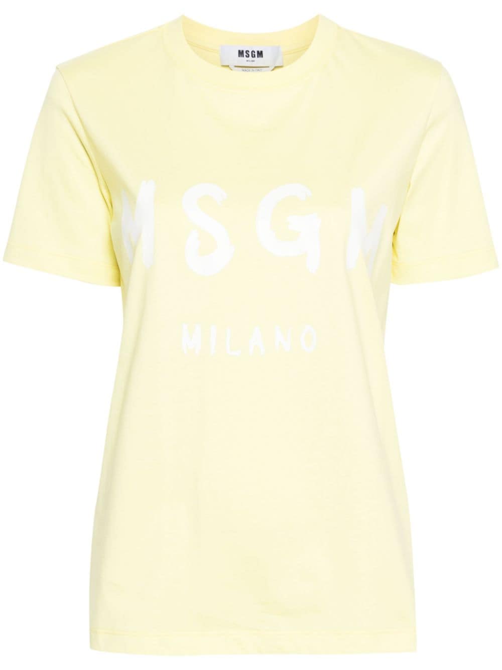 MSGM T-Shirt mit Logo-Print - Gelb von MSGM