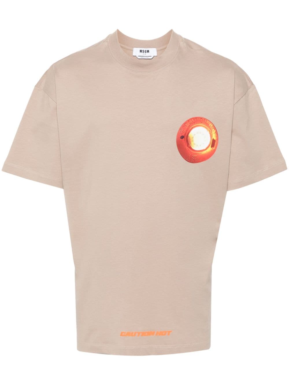 MSGM T-Shirt mit Logo-Print - Nude von MSGM