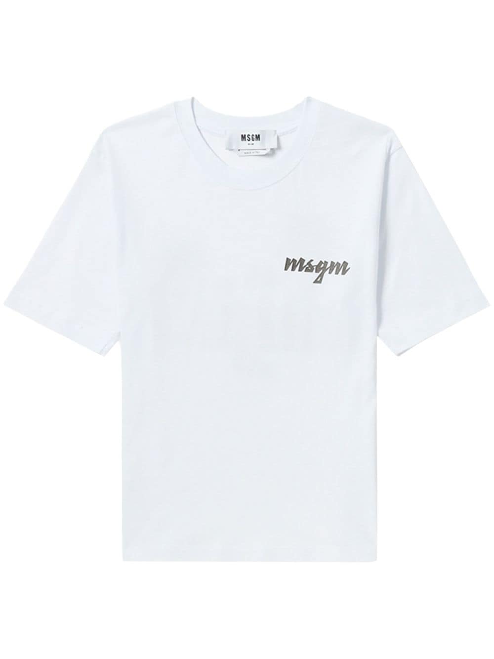 MSGM T-Shirt mit Logo-Print - Weiß von MSGM