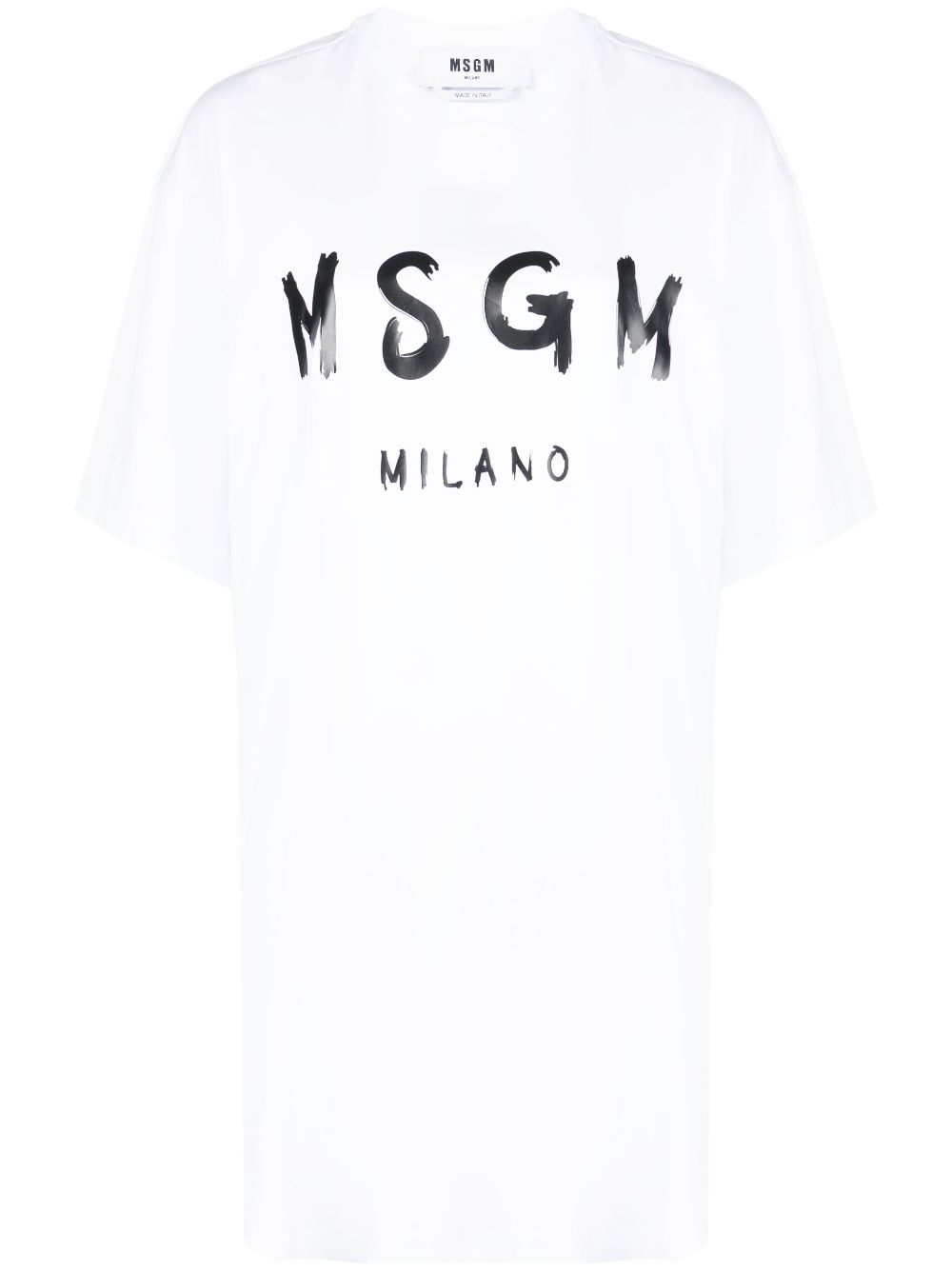 MSGM T-Shirtkleid mit Logo-Print - Weiß von MSGM