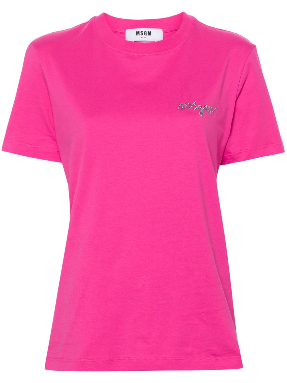 MSGM T-Shirt mit Logo-Stickerei - Rosa von MSGM