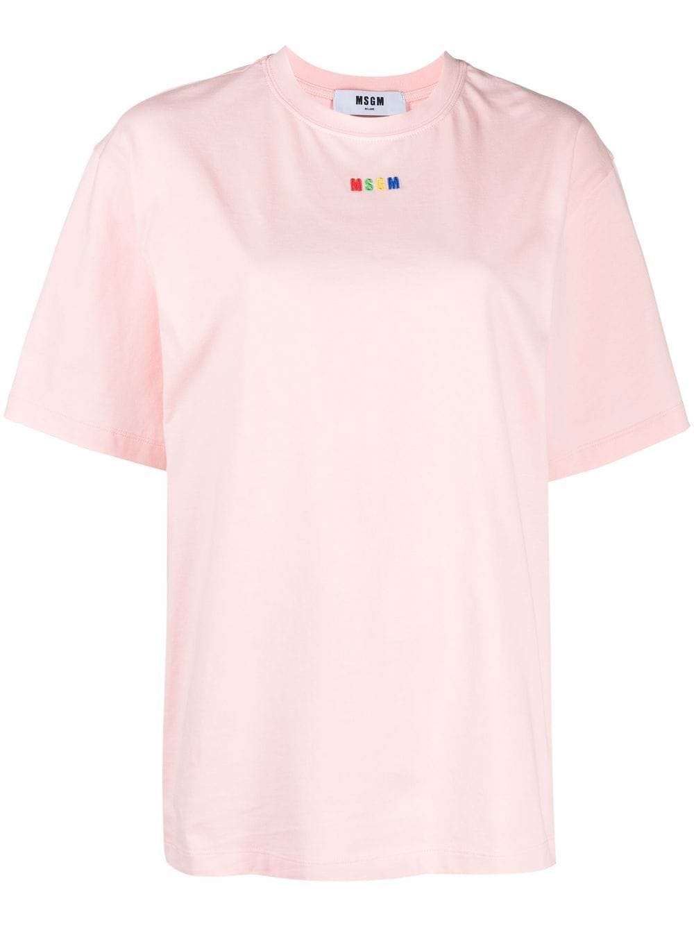 MSGM T-Shirt mit Logo-Stickerei - Rosa von MSGM