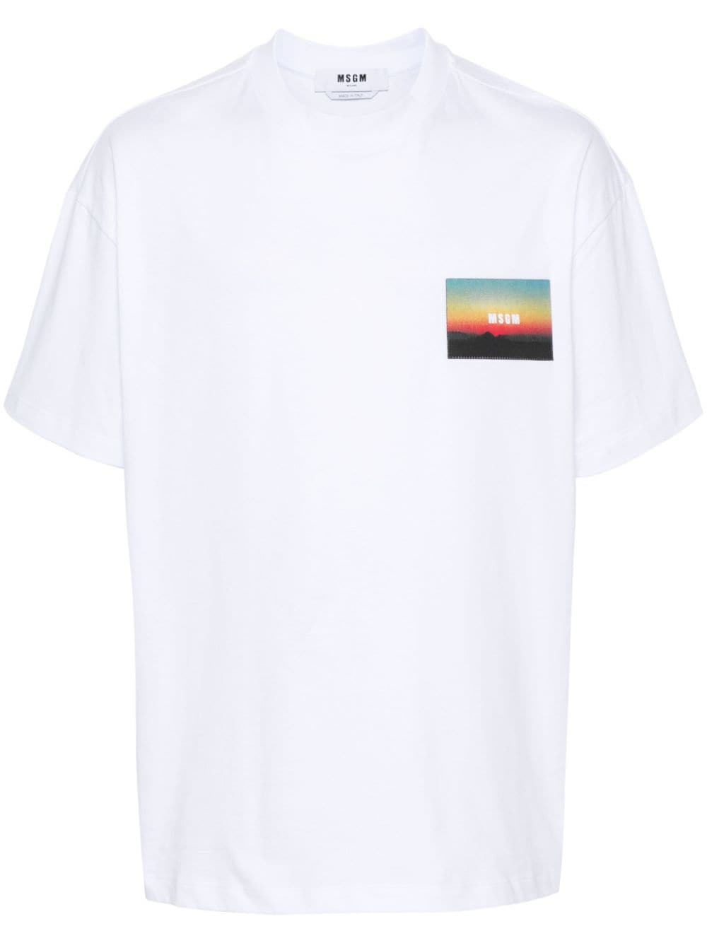 MSGM T-Shirt mit Logo-Stickerei - Weiß von MSGM