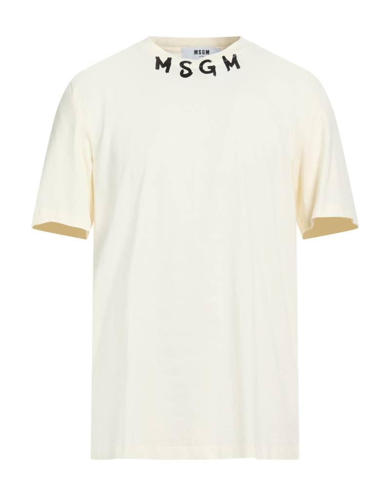 MSGM T-shirts Herren Cremeweiß von MSGM