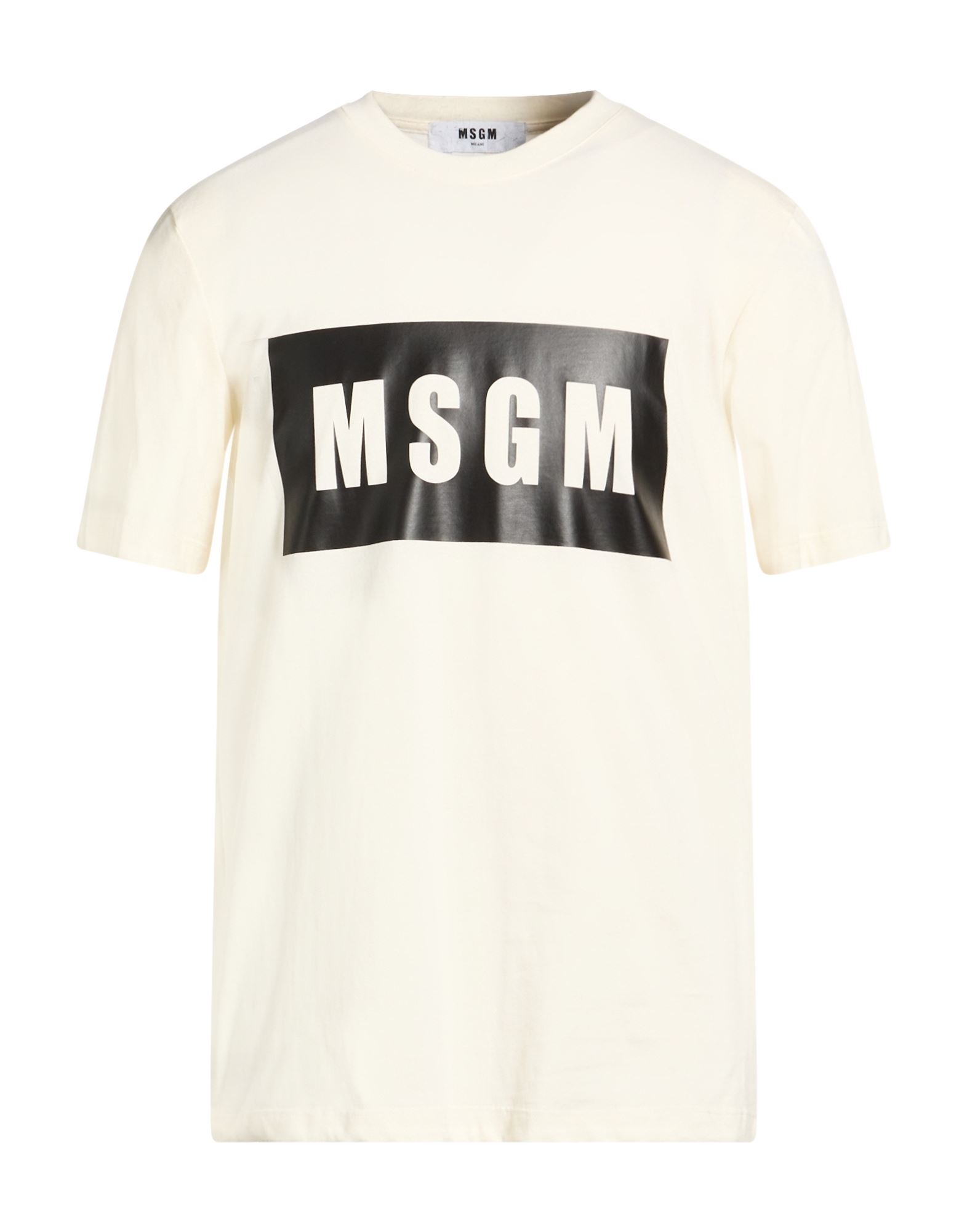 MSGM T-shirts Herren Cremeweiß MSGM T-shirts Herren Cremeweiß von MSGM