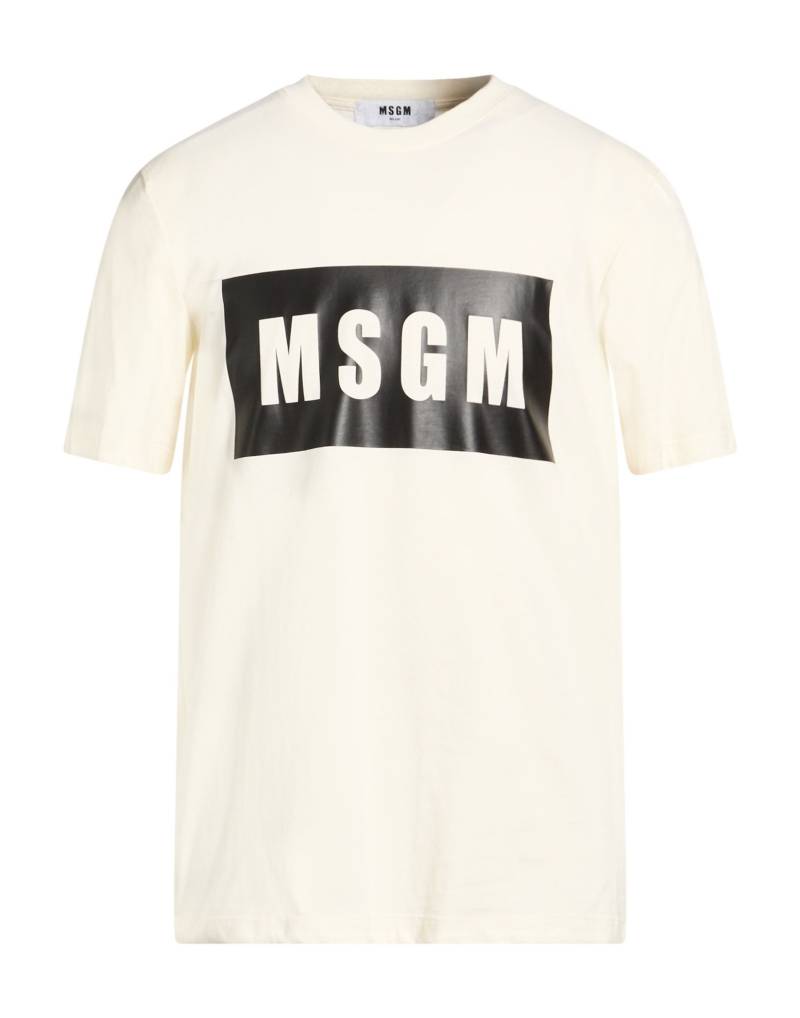 MSGM T-shirts Herren Cremeweiß MSGM T-shirts Herren Cremeweiß von MSGM