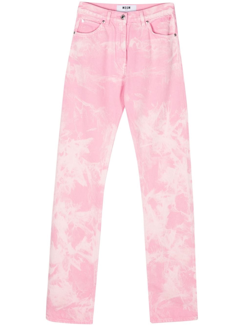 MSGM Tapered-Jeans mit Logo-Stickerei - Rosa von MSGM