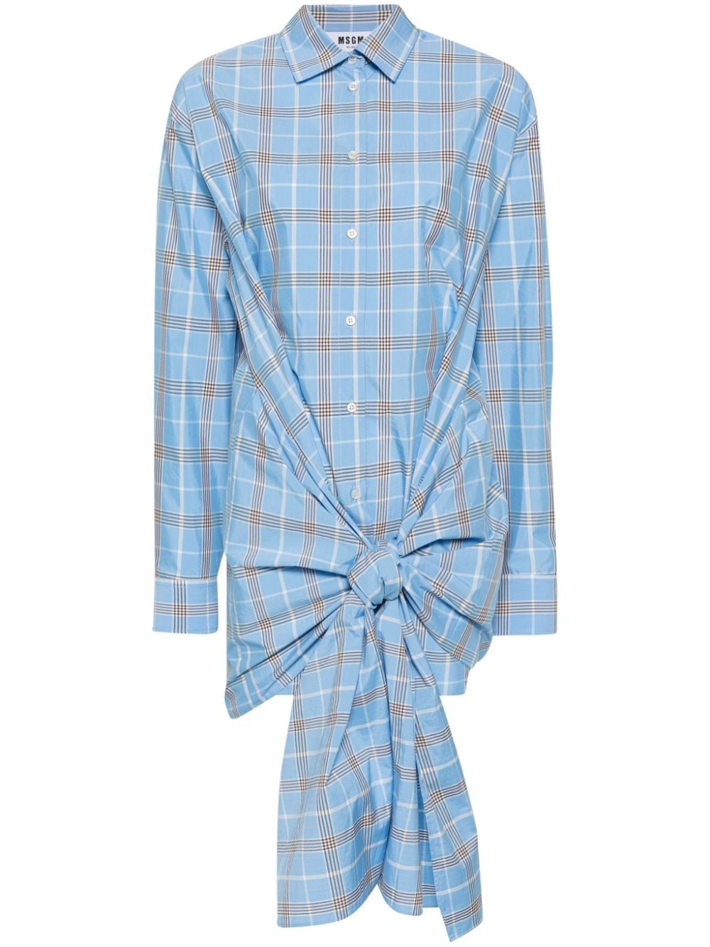 MSGM asymmetric-hem shirt - Blau von MSGM