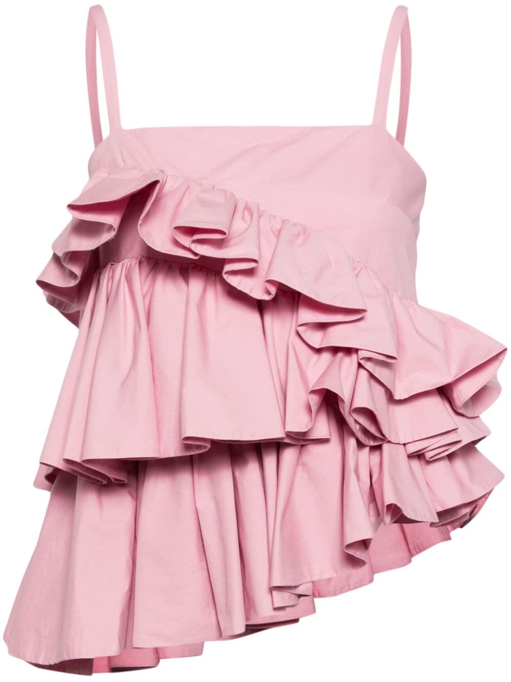 MSGM Asymmetrisches Oberteil mit Rüschen - Rosa von MSGM