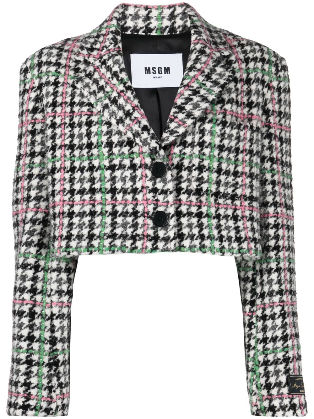 MSGM Einreihiger Blazer mit Hahnentrittmuster - Weiß von MSGM