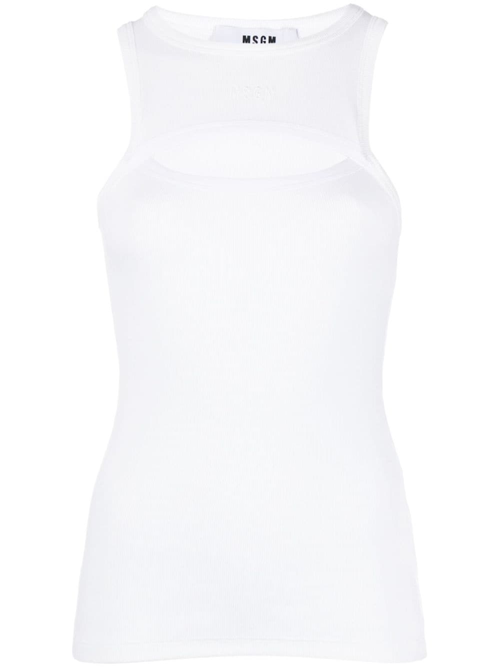 MSGM Fein geripptes Tanktop - Weiß von MSGM