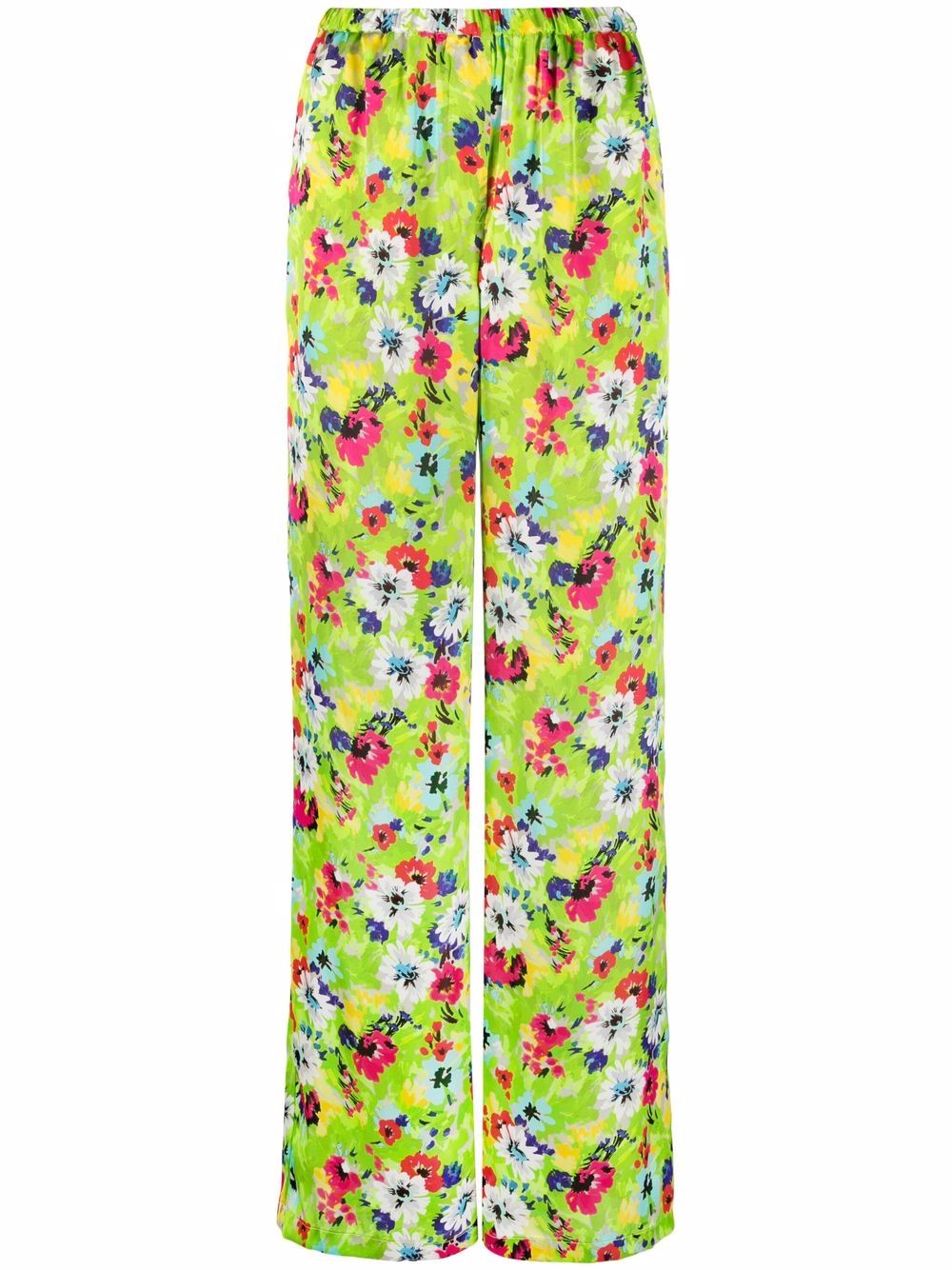 MSGM Palazzohose mit Blumenmuster - Grün von MSGM