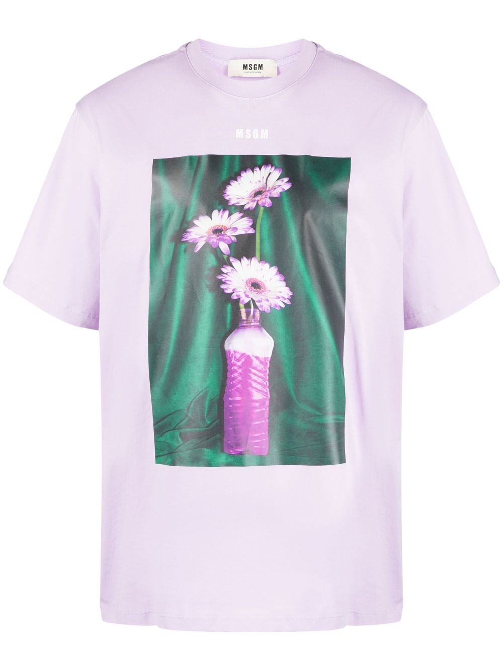 MSGM T-Shirt aus Bio-Baumwolle mit Print - Violett von MSGM