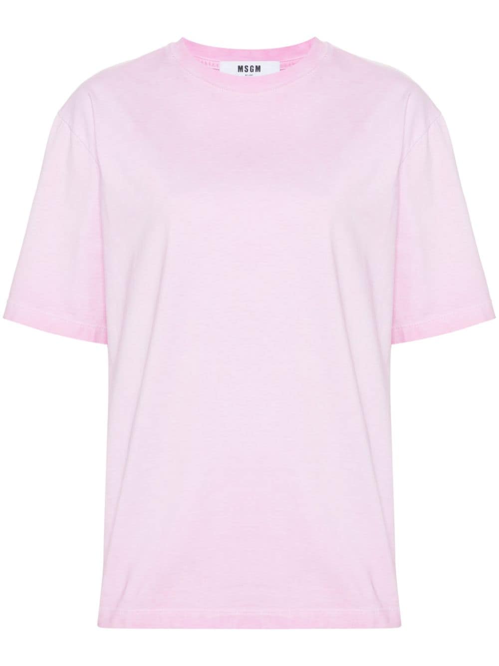 MSGM logo-embroidered cotton T-shirt - Rosa von MSGM