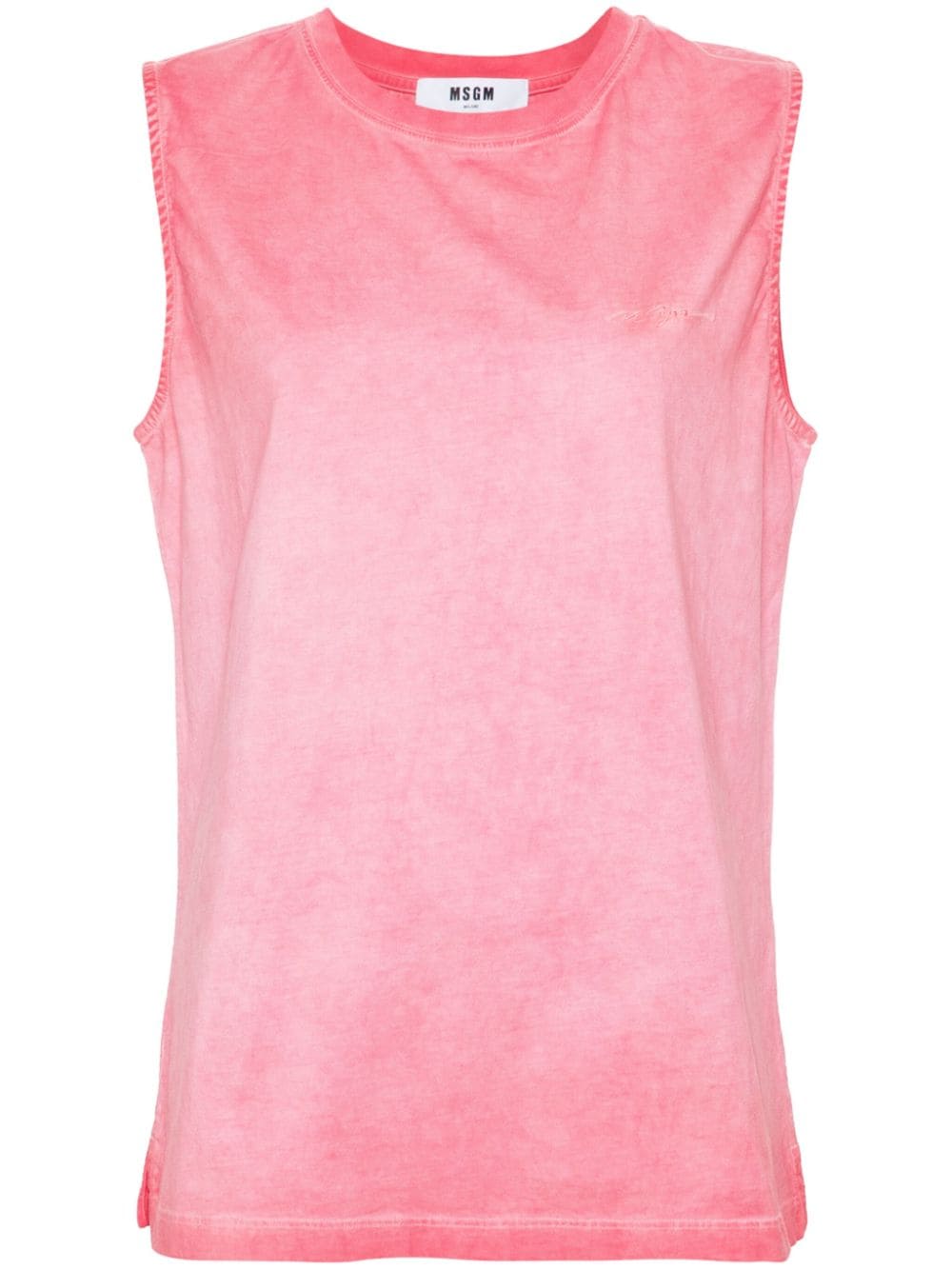 MSGM logo-embroidered cotton tank top - Rosa von MSGM