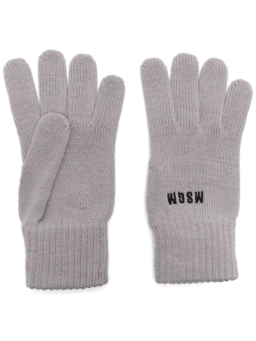 MSGM Handschuhe mit Logo-Stickerei - Grau von MSGM