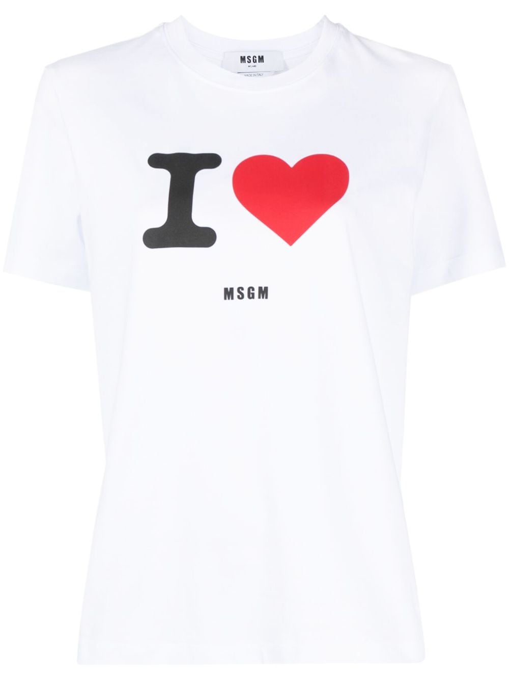 MSGM T-Shirt mit geflocktem Logo - Weiß von MSGM