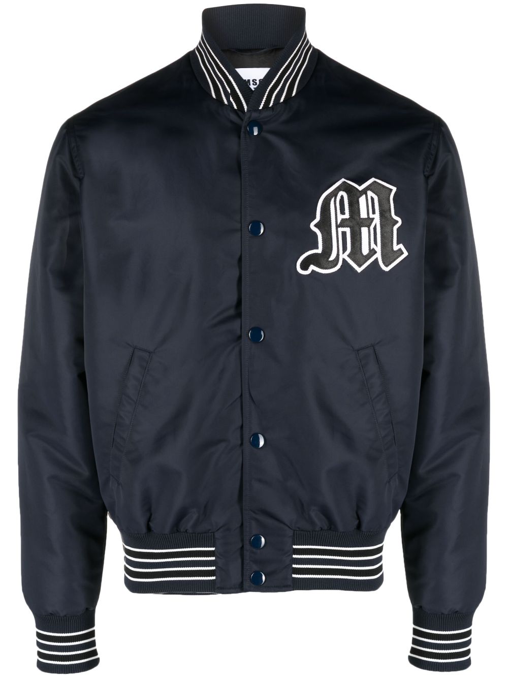 MSGM Bomberjacke mit Logo-Patch - Blau von MSGM