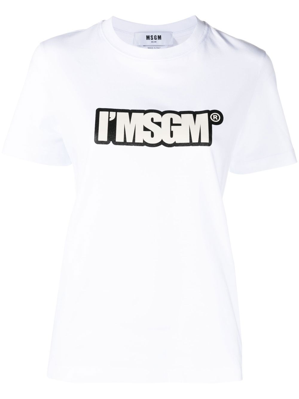 MSGM Cropped-T-Shirt mit Logo-Print - Weiß von MSGM