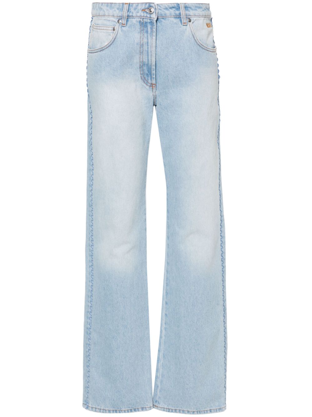 MSGM Halbhohe Straight-Leg-Jeans - Blau von MSGM