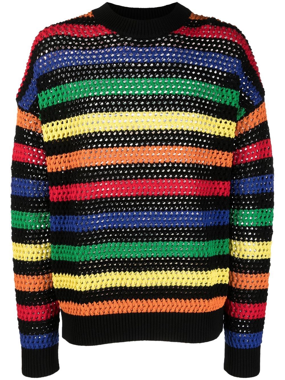 MSGM Bunt gestreifter Pullover - Schwarz von MSGM