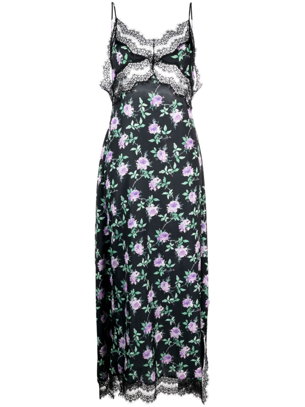 MSGM Kleid mit Rosen-Print - Schwarz von MSGM