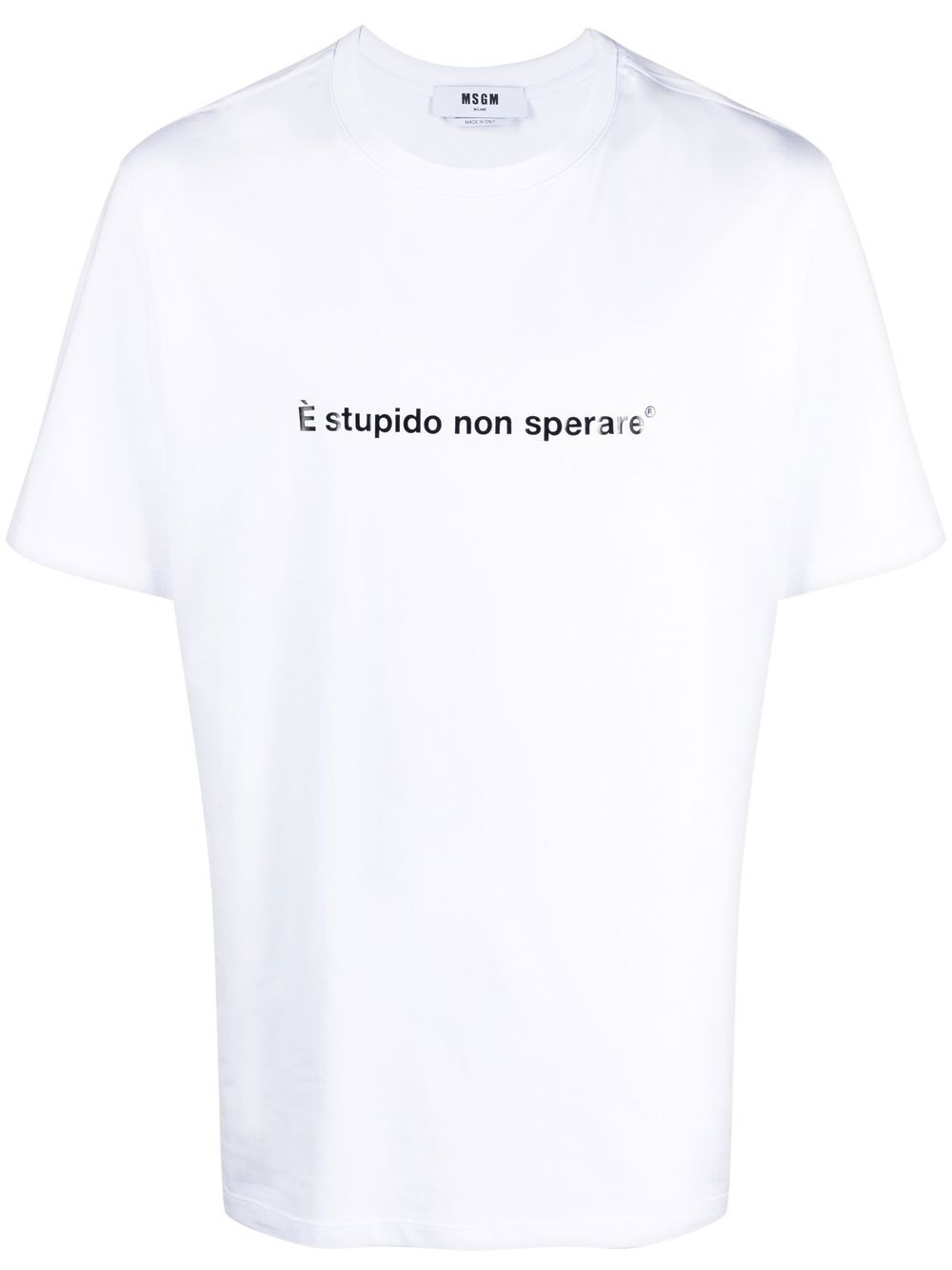 MSGM T-Shirt mit Slogan-Print - Weiß von MSGM