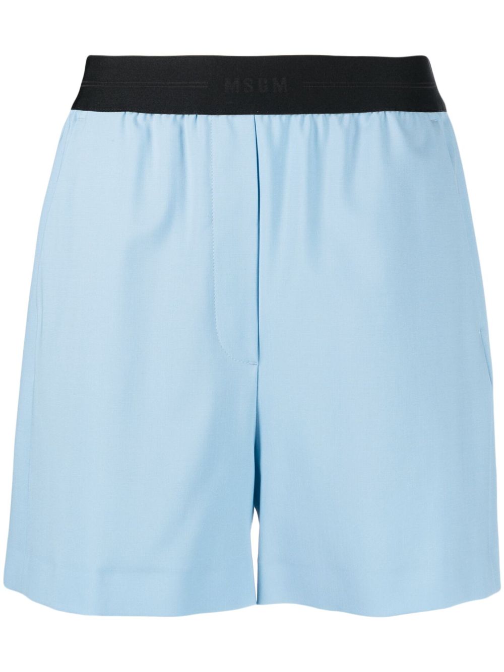 MSGM Shorts mit Logo-Bund - Blau von MSGM