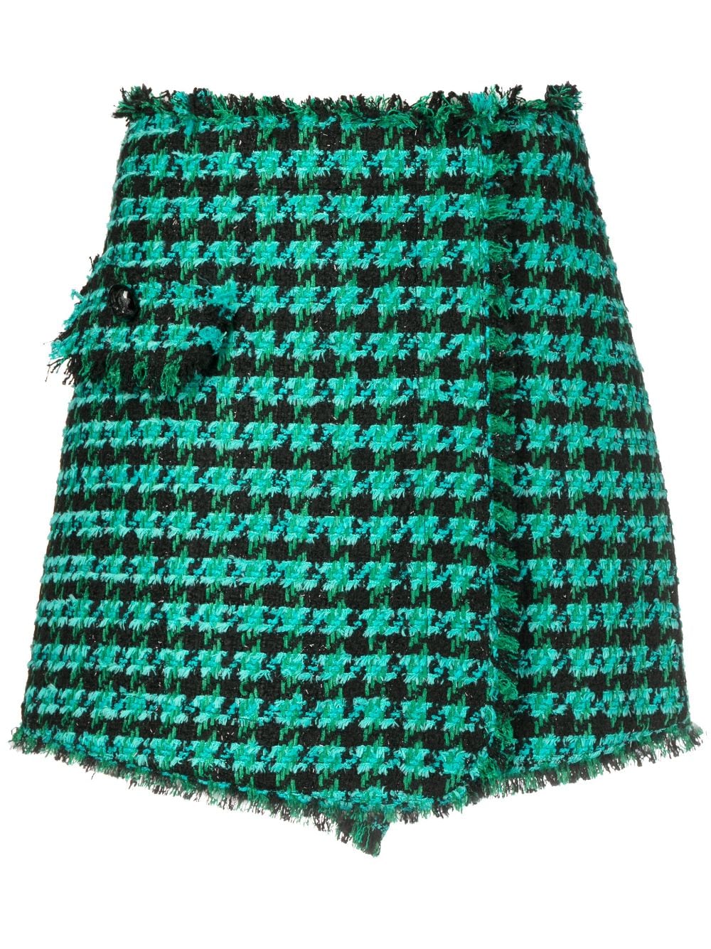 MSGM Tweed-Shorts mit Hahnentrittmuster - Grün von MSGM