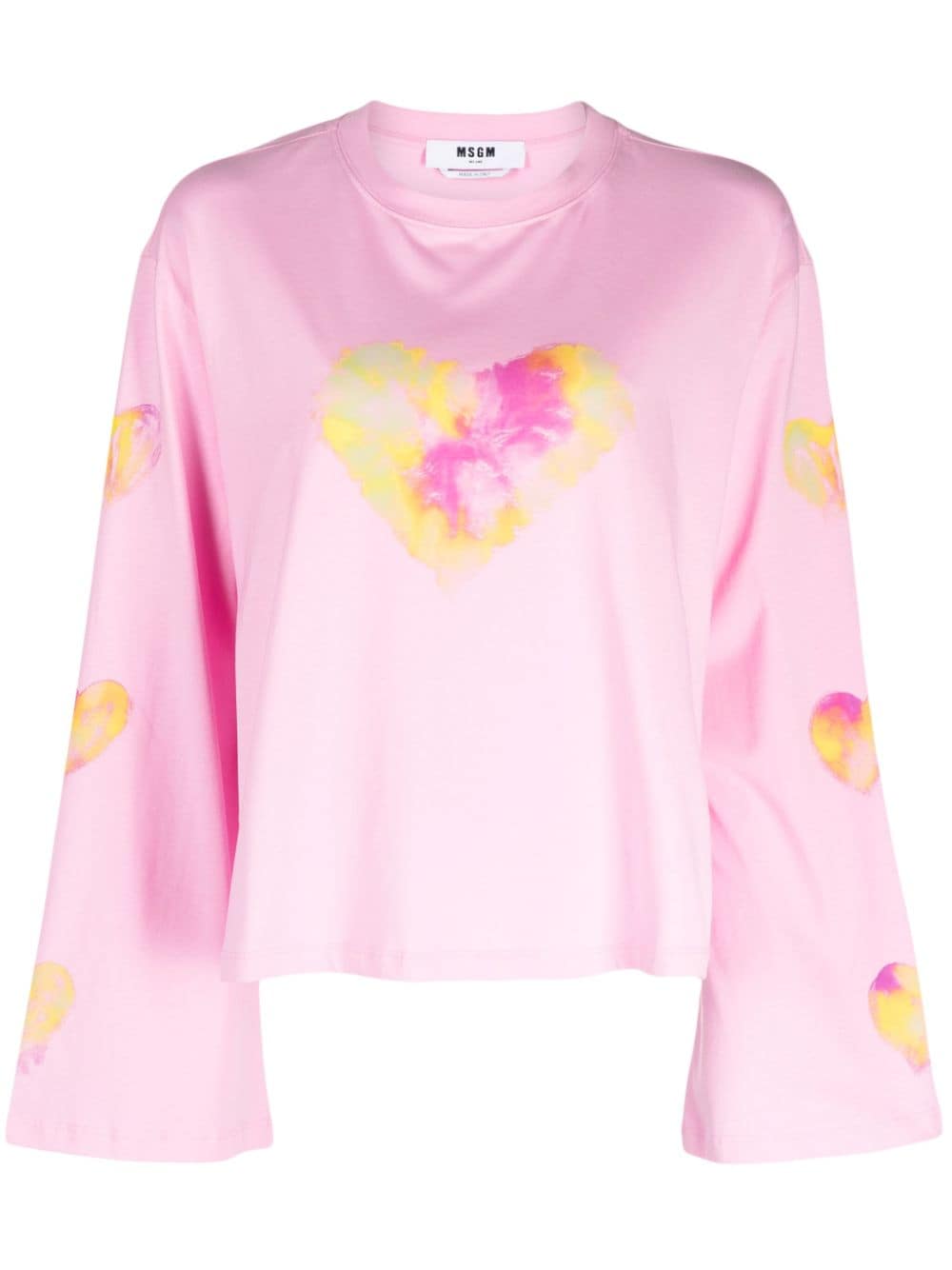 MSGM T-Shirt mit Aquarell-Effekt - Rosa von MSGM