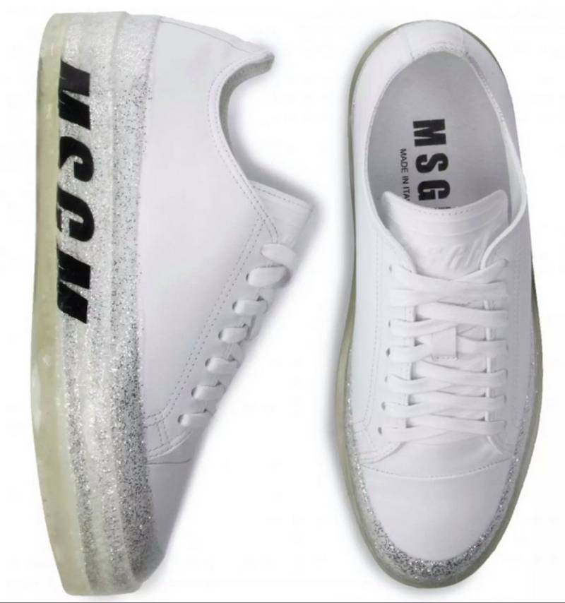 MSGM x RBRSL Glittering Rubber Soul Edition Made in Italy Sneaker Glitzerbeschichtung, transluzente Sohle,integriertem Logo von MSGM