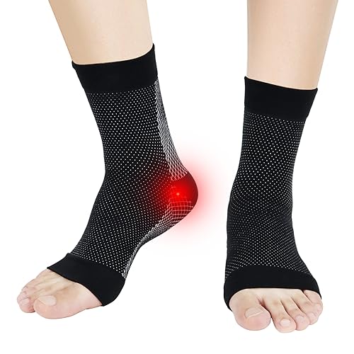 MSISILY Neuropathie Socken Orthopädische Kompressionssocken Knöchelbandage Fussbandagen Fußbandage Sprunggelenk Plantarfasziitis Medizinisch Kompressionssocken Herren Damen(Schwarz, S-M) von MSISILY