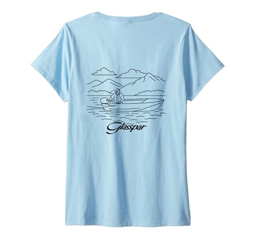 Damen Klassisches Glasspar-Design von 1960 auf der Rückseite T-Shirt mit V-Ausschnitt Damen Klassisches Glasspar-Design von 1960 auf der Rückseite T-Shirt mit V-Ausschnitt von MSJ World .Co | Glasspar Boats