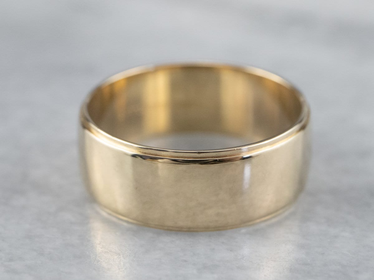 14K Gold Breites Band, Vintage Trauring, Stapelring, Unisex Ring, Xeuwrzph von MSJewelers