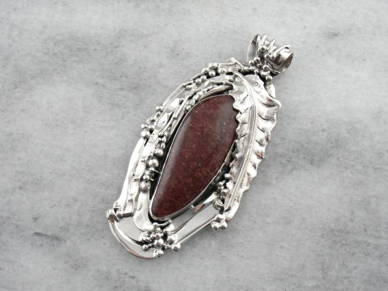 Abstrakt Rot Feldspat Statement Anhänger V6K7Uj-N von MSJewelers