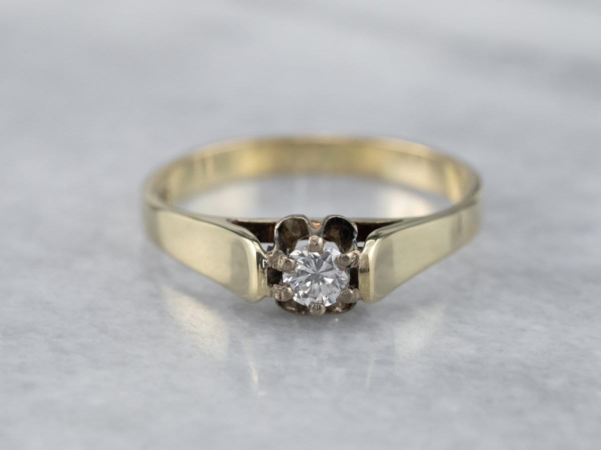Buttercup Diamant Solitär Ring, Verlobungsring, Gold Versprechen Geschenk Für Sie, Jahrestag 6J5534Cr von MSJewelers