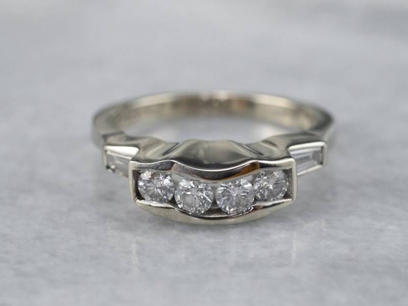 Diamant Enhancer Band, Weißgold Nesting Stapelring, Guard Jubiläumsring, Nler51N3 von MSJewelers