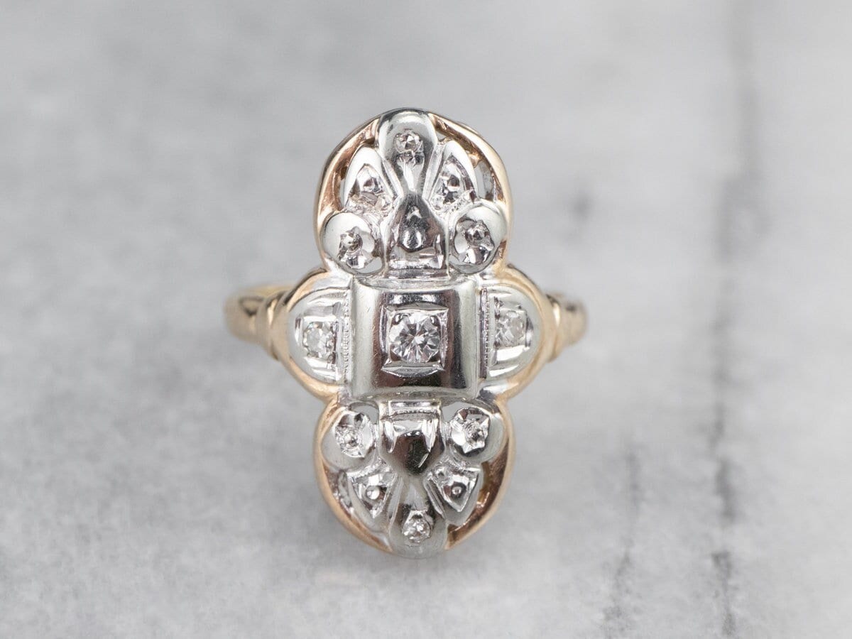 Diamant Ring, Vintage Dinner Geburtsstein Jahrestag 5Va48Aqr von MSJewelers